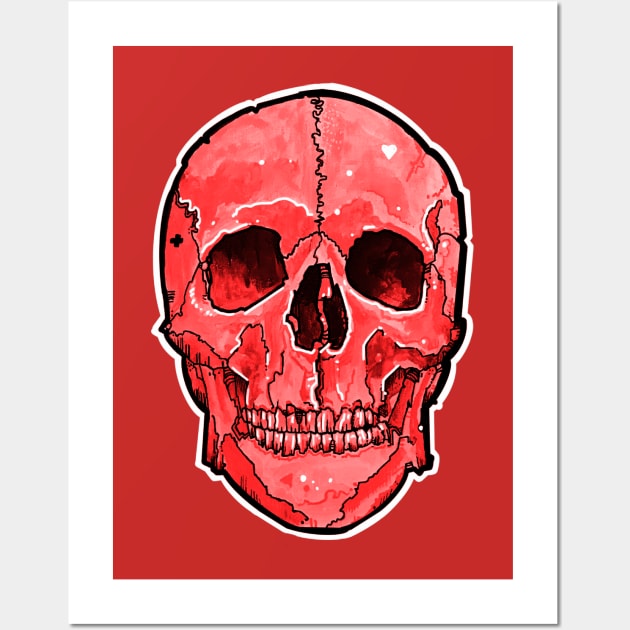 big blood red skull Wall Art by weilertsen